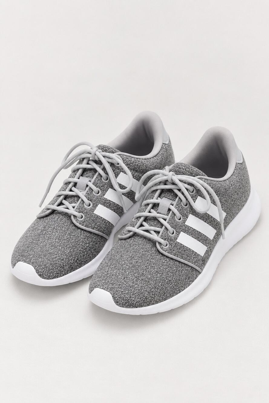 Adidas QT Racer Cloudfoam Gray White Knit Sneakers Women’s 6.5